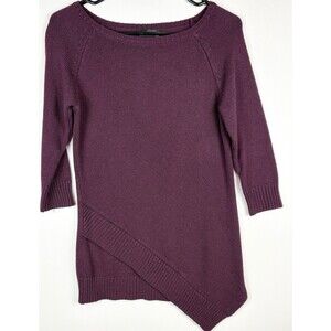 The Limited Women's Sweater Purple Burgundy Asymmetric Hem Jewel Tone, XS